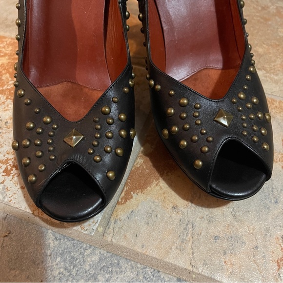 👠 Splendid & Sassy Donald Pliner Black Studded Peep Toe Heels! - Picture 13 of 13